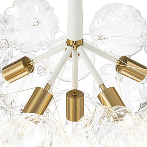 Farmhouze Light - Dimmable Cluster Decorative Pattern Glass Bubble Chandelier - Chandelier - White - 