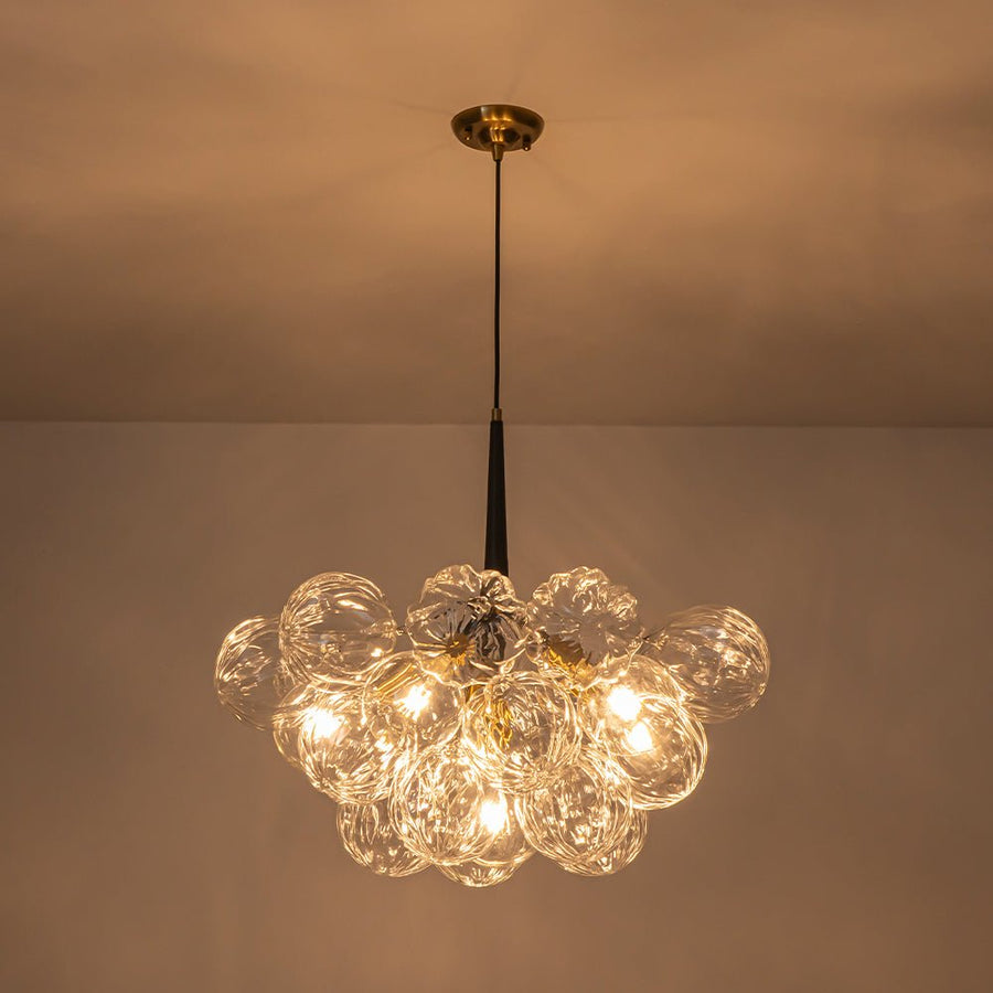 Farmhouze Light - Dimmable Cluster Decorative Pattern Glass Bubble Chandelier - Chandelier - White - 