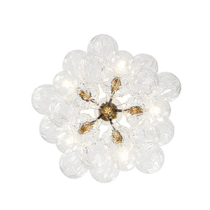 Farmhouze Light - Dimmable Cluster Decorative Pattern Glass Bubble Chandelier - Chandelier - White - 