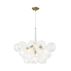 Farmhouze Light - Dimmable Cluster Decorative Pattern Glass Bubble Chandelier - Chandelier - White - 