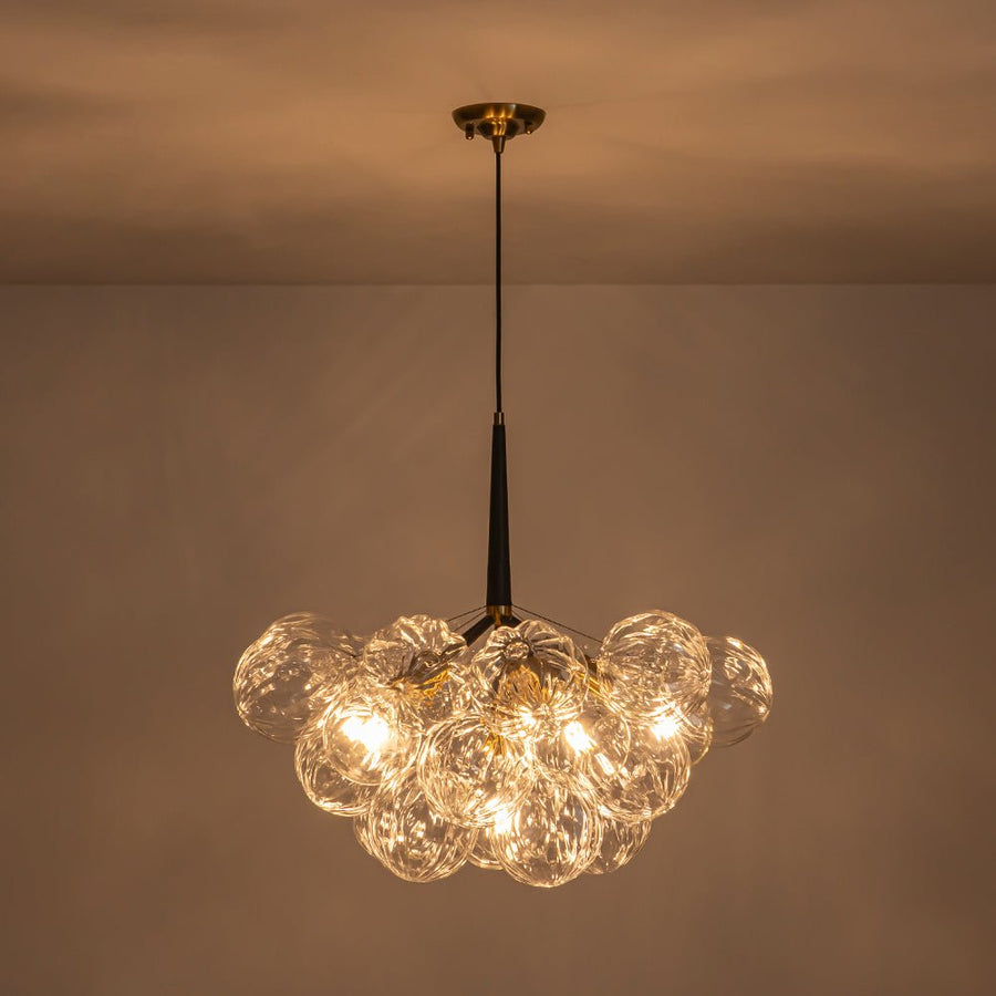 Farmhouze Light - Dimmable Cluster Decorative Pattern Glass Bubble Chandelier - Chandelier - White - 