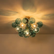 Load image into Gallery viewer, Farmhouze Light - Dimmable Cluster Glass Globe Blue Bubble Semi Flush Mount - Chandelier - Blue - 
