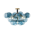 Load image into Gallery viewer, Farmhouze Light - Dimmable Cluster Glass Globe Blue Bubble Semi Flush Mount - Chandelier - Blue - 
