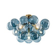 Load image into Gallery viewer, Farmhouze Light - Dimmable Cluster Glass Globe Blue Bubble Semi Flush Mount - Chandelier - Blue - 
