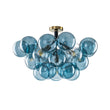 Load image into Gallery viewer, Farmhouze Light - Dimmable Cluster Glass Globe Blue Bubble Semi Flush Mount - Chandelier - Blue - 
