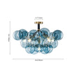 Load image into Gallery viewer, Farmhouze Light - Dimmable Cluster Glass Globe Blue Bubble Semi Flush Mount - Chandelier - Blue - 
