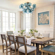 Load image into Gallery viewer, Farmhouze Light - Dimmable Cluster Glass Globe Blue Bubble Semi Flush Mount - Chandelier - Blue - 
