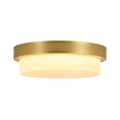 Load image into Gallery viewer, Farmhouze Light-Dimmable LED Round Gold Milky White Glass Flush Mount Light-Ceiling Light-Brass-
