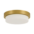 Load image into Gallery viewer, Farmhouze Light-Dimmable LED Round Gold Milky White Glass Flush Mount Light-Ceiling Light-Brass-
