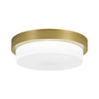 Load image into Gallery viewer, Farmhouze Light-Dimmable LED Round Gold Milky White Glass Flush Mount Light-Ceiling Light-Brass-

