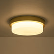 Load image into Gallery viewer, Farmhouze Light-Dimmable LED Round Gold Milky White Glass Flush Mount Light-Ceiling Light-Brass-
