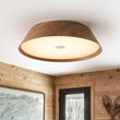 Load image into Gallery viewer, Farmhouze Light - Dimmable LED Rustic Wood Grain Round Ceiling Light - Ceiling Light - Walnut - 
