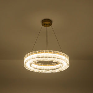 Farmhouze Light - Dimmable LED Water Glass Wagon Wheel Chandelier - Chandelier - 23.6 in - 