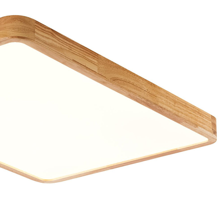 Farmhouze Light - Dimmable LED Wooden Rectangular Flush Mount Light - Ceiling Light - 3000K Warm White - 