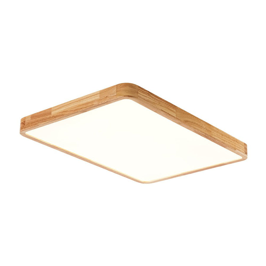 Farmhouze Light - Dimmable LED Wooden Rectangular Flush Mount Light - Ceiling Light - 3000K Warm White - 