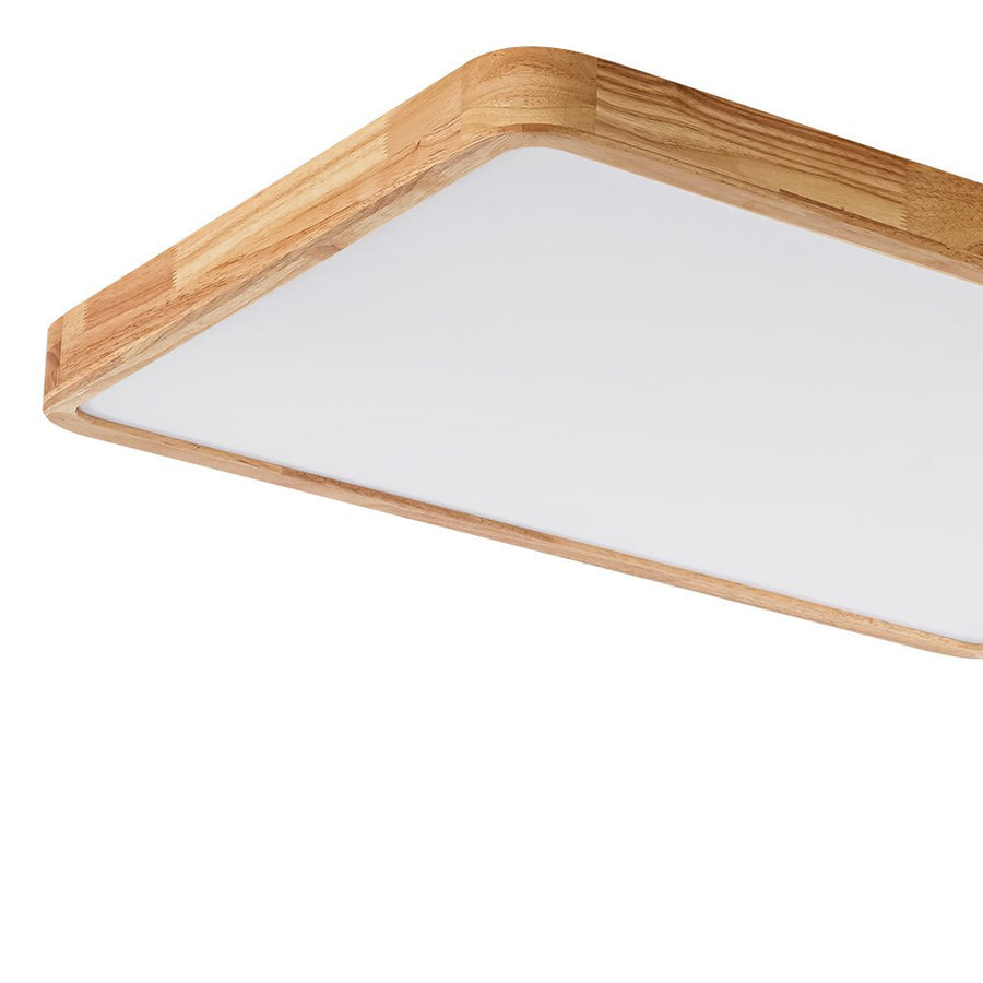 Farmhouze Light - Dimmable LED Wooden Rectangular Flush Mount Light - Ceiling Light - 3000K Warm White - 