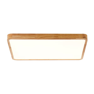Farmhouze Light - Dimmable LED Wooden Rectangular Flush Mount Light - Ceiling Light - 3000K Warm White - 