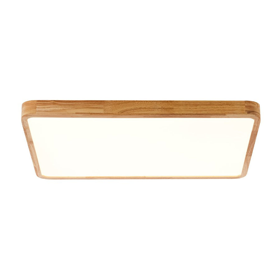 Farmhouze Light - Dimmable LED Wooden Rectangular Flush Mount Light - Ceiling Light - 3000K Warm White - 