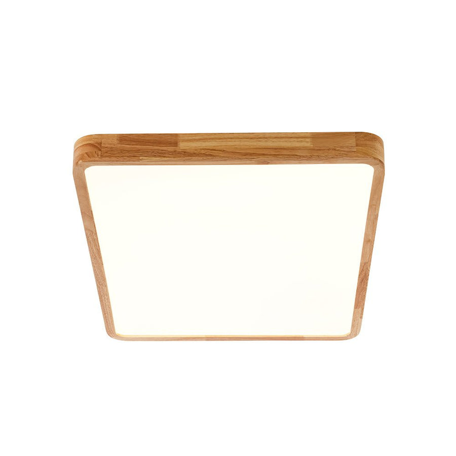 Farmhouze Light - Dimmable LED Wooden Rectangular Flush Mount Light - Ceiling Light - 3000K Warm White - 