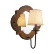 Load image into Gallery viewer, Farmhouze Light-Distressed Wood &amp; Linen Shade Mirrored Backplate Wall Light-Wall Sconce-2 Packs-
