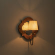 Load image into Gallery viewer, Farmhouze Light-Distressed Wood &amp; Linen Shade Mirrored Backplate Wall Light-Wall Sconce-2 Packs-

