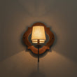 Load image into Gallery viewer, Farmhouze Light-Distressed Wood &amp; Linen Shade Mirrored Backplate Wall Light-Wall Sconce-2 Packs-
