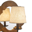 Load image into Gallery viewer, Farmhouze Light-Distressed Wood &amp; Linen Shade Mirrored Backplate Wall Light-Wall Sconce-2 Packs-

