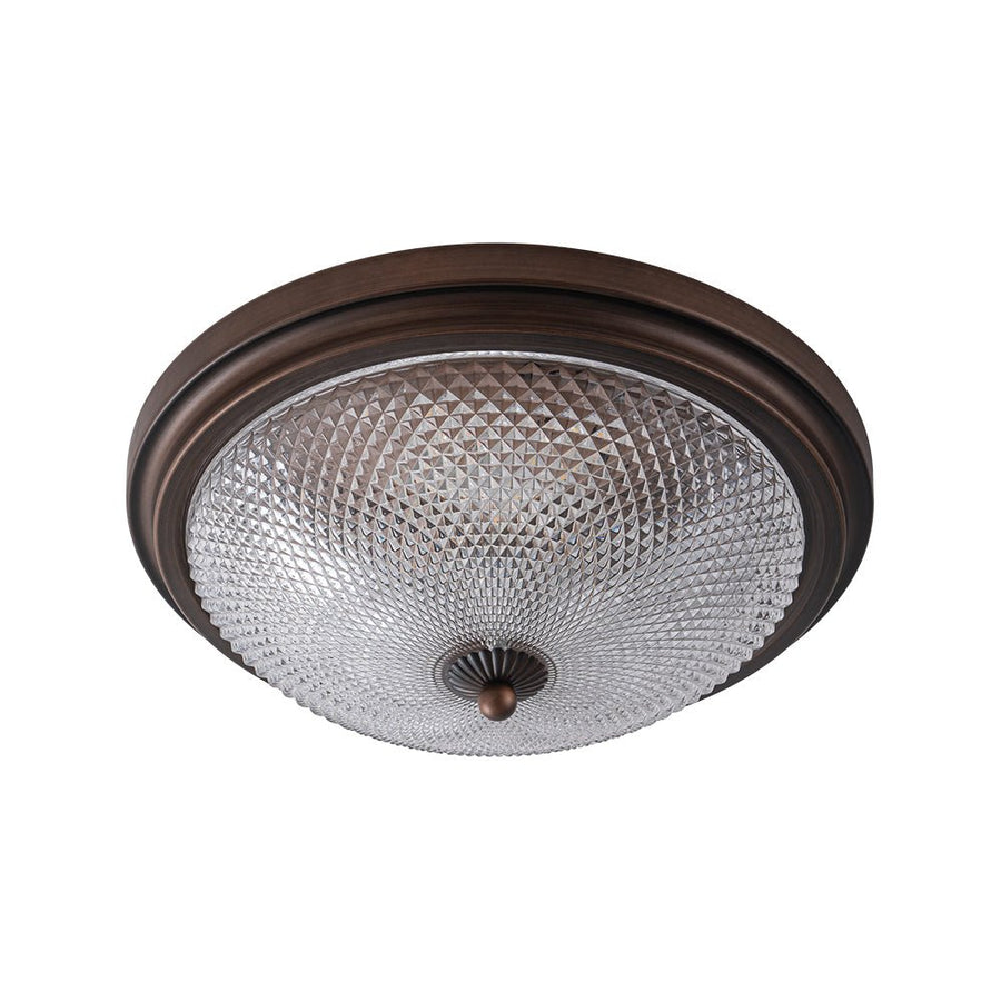 Farmhouze Light - Faceted Glass Dimmable LED Round Flush Mount Light - Ceiling Light - 13 in. - 