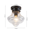 Load image into Gallery viewer, Farmhouze Light-Farmhouse 1-Light Black Layered Clear Glass Semi Flush Mount-Ceiling Light-Brass-

