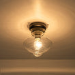 Load image into Gallery viewer, Farmhouze Light-Farmhouse 1-Light Black Layered Clear Glass Semi Flush Mount-Ceiling Light-Brass-
