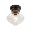 Load image into Gallery viewer, Farmhouze Light-Farmhouse 1-Light Black Layered Clear Glass Semi Flush Mount-Ceiling Light-Brass-
