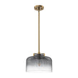 Load image into Gallery viewer, Farmhouze Light-Farmhouse 1-Light Gray Water Glass Drum Kitchen Pendant-Pendant-Brass-
