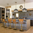 Load image into Gallery viewer, Farmhouze Light-Farmhouse 1-Light Gray Water Glass Drum Kitchen Pendant-Pendant-Brass-
