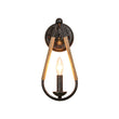 Load image into Gallery viewer, Farmhouze Light - Farmhouse 1 - Light Hemp Rope Accented Candle Wall Lamp - Wall Sconce - Black Finish - 
