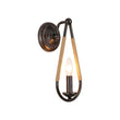 Load image into Gallery viewer, Farmhouze Light - Farmhouse 1 - Light Hemp Rope Accented Candle Wall Lamp - Wall Sconce - Black Finish - 
