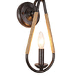 Load image into Gallery viewer, Farmhouze Light - Farmhouse 1 - Light Hemp Rope Accented Candle Wall Lamp - Wall Sconce - Black Finish - 
