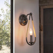 Load image into Gallery viewer, Farmhouze Light - Farmhouse 1 - Light Hemp Rope Accented Candle Wall Lamp - Wall Sconce - Black Finish - 
