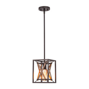 Farmhouze Light - Farmhouse 1 - Light Wood Grain Square Lantern Pendant Light - Pendant - 1 Light - 