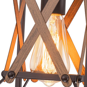 Farmhouze Light - Farmhouse 1 - Light Wood Grain Square Lantern Pendant Light - Pendant - 1 Light - 