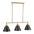 Load image into Gallery viewer, Farmhouze Light-Farmhouse 3-Light Black Gold Conical Kitchen Island Pendant-Chandelier-3 Bulbs-
