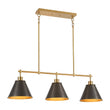 Load image into Gallery viewer, Farmhouze Light-Farmhouse 3-Light Black Gold Conical Kitchen Island Pendant-Chandelier-3 Bulbs-
