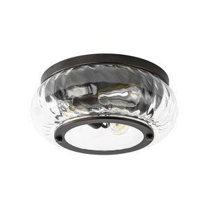 Farmhouze Light - Farmhouse 3 - Light Clear Ribbed Glass Round Ceiling Light - Ceiling Light - Oil - Rubbed Bronze - 