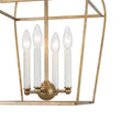 Load image into Gallery viewer, Farmhouze Light-Farmhouse 4-Light Vintage Aged Brass Metal Square Cage Pendant-Ceiling Light-Brass-
