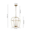Load image into Gallery viewer, Farmhouze Light-Farmhouse 4-Light Vintage Aged Brass Metal Square Cage Pendant-Ceiling Light-Brass-
