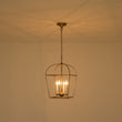 Load image into Gallery viewer, Farmhouze Light-Farmhouse 4-Light Vintage Aged Brass Metal Square Cage Pendant-Ceiling Light-Brass-
