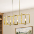 Load image into Gallery viewer, Farmhouze Light-Farmhouse 6-Light Rectangle Kitchen Island Linear Chandelier-Chandelier-Brushed Brass-
