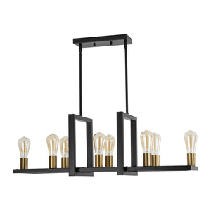 Farmhouze Light - Farmhouse 8 - Light Rectangle Island Linear Chandelier - Chandelier - 8 Bulbs - 