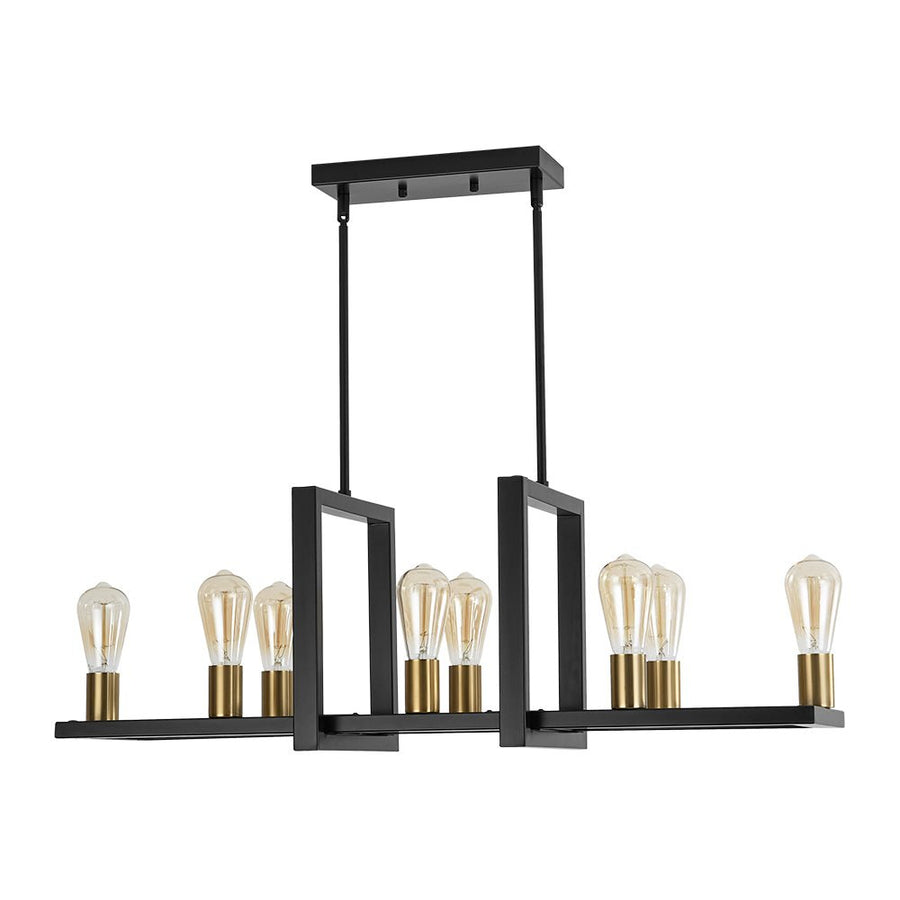 Farmhouze Light - Farmhouse 8 - Light Rectangle Island Linear Chandelier - Chandelier - 8 Bulbs - 