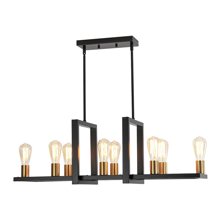 Farmhouze Light - Farmhouse 8 - Light Rectangle Island Linear Chandelier - Chandelier - 8 Bulbs - 