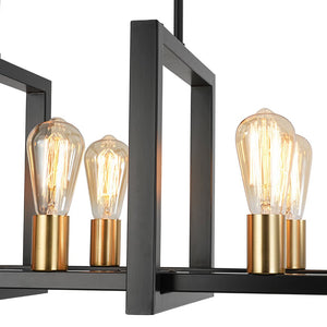 Farmhouze Light - Farmhouse 8 - Light Rectangle Island Linear Chandelier - Chandelier - 8 Bulbs - 